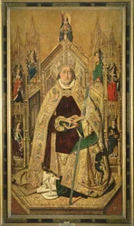 San Domenico in trono come abate di Silos, 1474